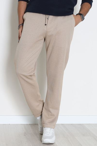 Double Paça Diagonel Erkek Pantolon Bej - 31807.1937.