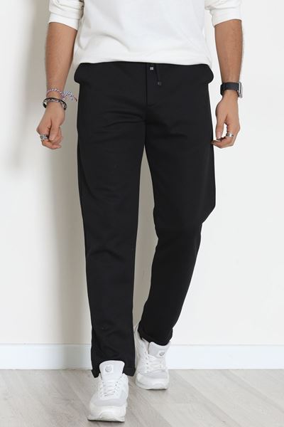 Double Paça Diagonel Erkek Pantolon Siyah - 31807.1937.