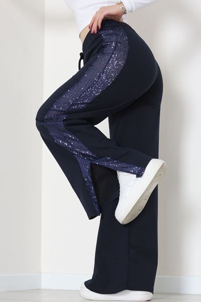 2 İplik Pul Detaylı Eşofman Altı Lacivert - 52110.1857.