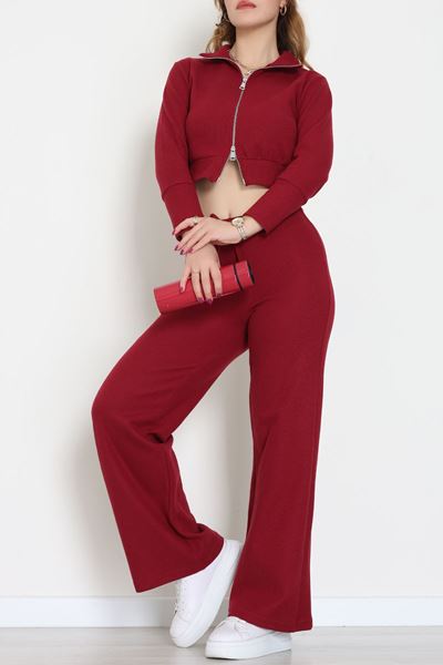 Çift Fermuarlı Selanik İkili Takım Bordo - 42640.1567.