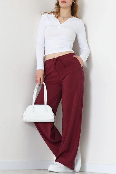 Soft Touch Dokuma Modal Pantolon Bordo - 30810.1837.