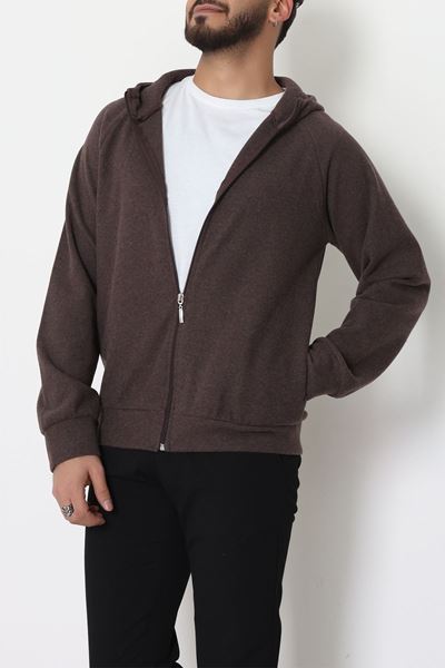 Selanik Kumaş Kapşonlu Erkek Sweat Acıkahve - 42799.1567.
