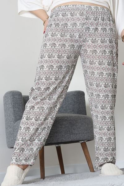 Büyük Beden Süprem Pijama Altı Beyazpembe - 55011.1567.