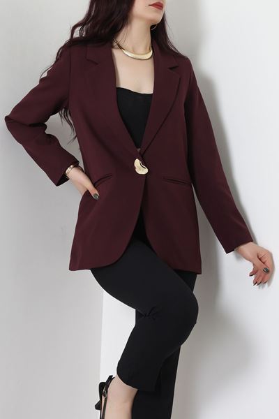 Astarlı Blazer Ceket Mürdüm - 31816.1991.