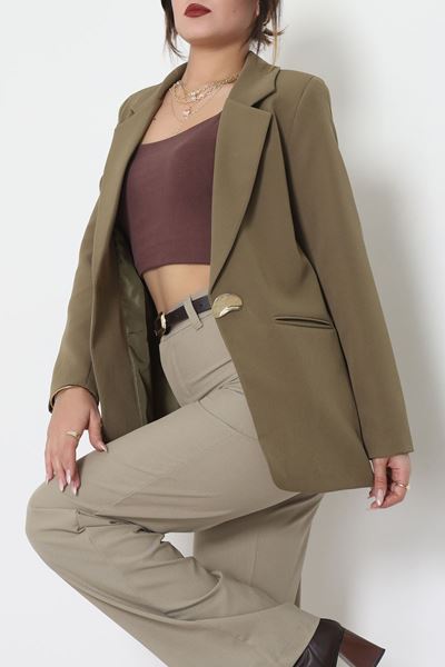Astarlı Blazer Ceket Haki - 31816.1991.