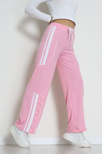 Şeritli 2 İplik Eşofman Altı Pembe - 52172.1005.