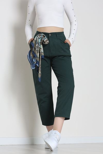 Gabardin Mom Pantolon Zümrüt - 42707.2121.