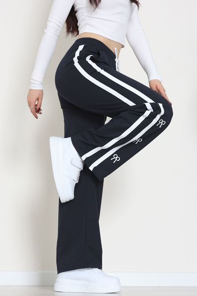 Şeritli 2 İplik Eşofman Altı Lacivert - 52177.1005.