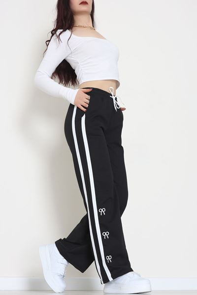 Şeritli 2 İplik Eşofman Altı Siyah - 52177.1005.