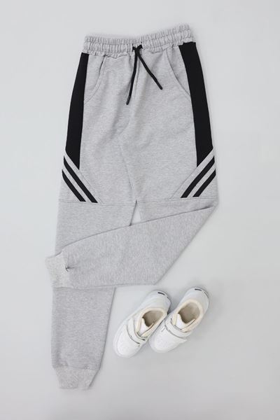 8-16 Yaş 2 İplik Likralı Eşofman Altı Gri - 52174.2066.