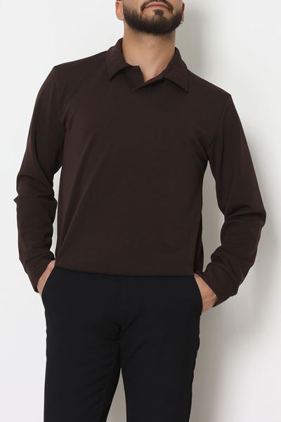Zra Krep Polo Yaka Erkek Sweat Kahve - 42186.1937.