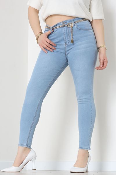 Büyük Beden Kot Pantolon Buzmavi - 31827.2121.