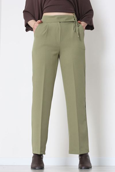 Double Kumaş İp Bağlamalı Palazzo Pantolon Çağla - 51268.683.
