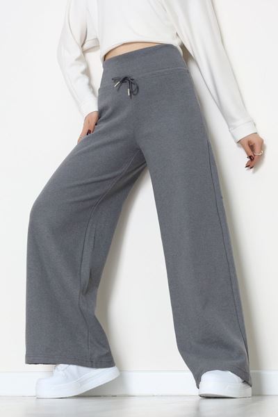 Selanik Kumaş Lastikli Palazzo Pantolon Antrasit - 51227.1567.