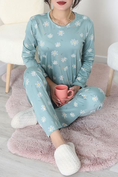 Sandy Alt Üst Aynı Pijama Takımı Mint - 52166.1048.