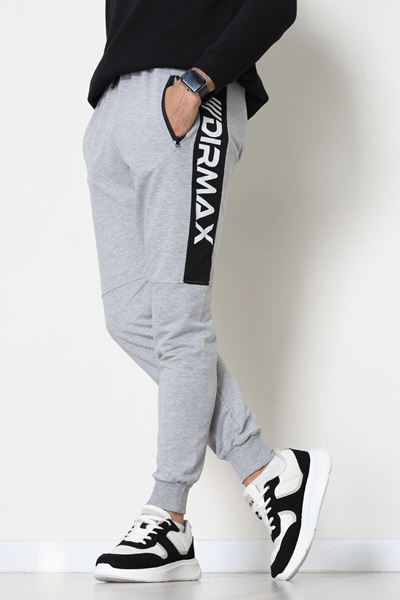 2 İplik Baskılı Cep Fermuar Detaylı Eşofman Altı Gri - 70836.2066.