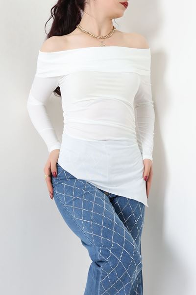 Sandy Madonna Yaka Bluz Ekru - 42804.1949.