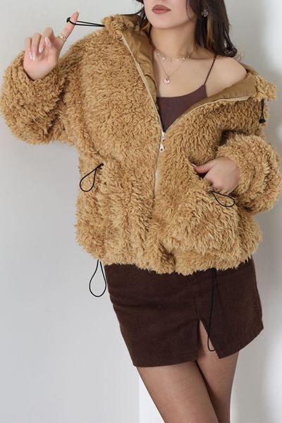 Sheep Kapşonlu Mont Camel - 406999.1247.