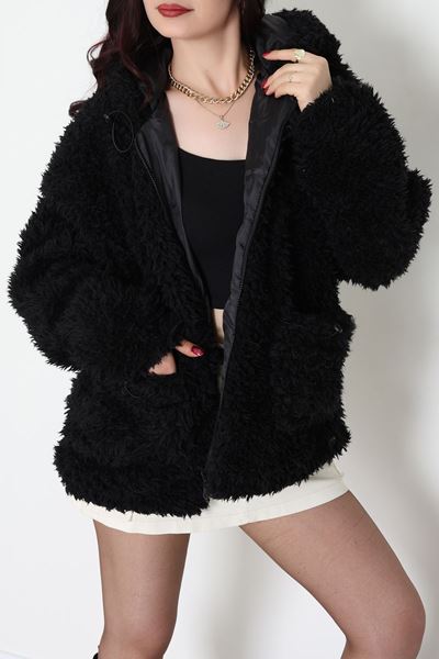 Sheep Kapşonlu Mont Siyah - 406999.1247.