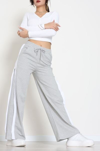 2 İplik Şeritli Eşofman Altı Gri - 52050.1857.