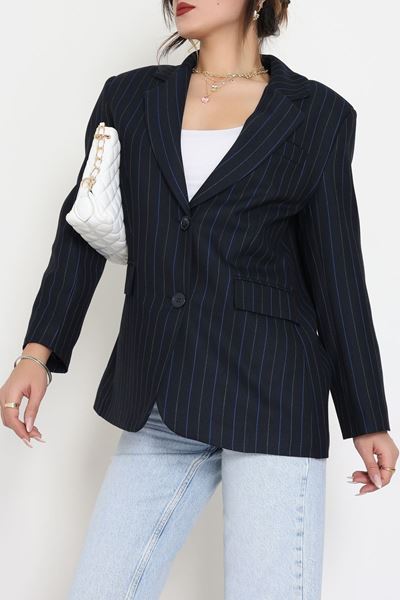 Astarlı Oversize Ceket Lacivert - 6269.001.