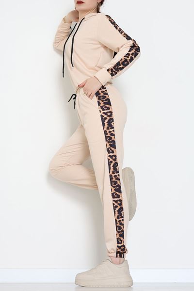 Leopar Garnili Eşofman Takım Bej - 20112.1857.