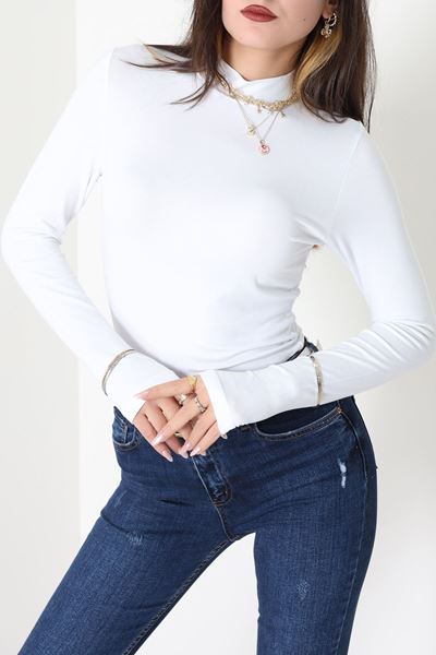 Parmak Geçmeli Bluz Beyaz - 21756.200.