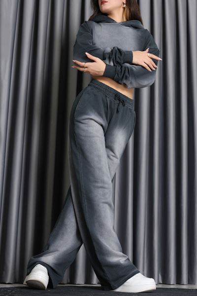 Yıkamalı Eşofman Takımı Füme - 0085.1995.