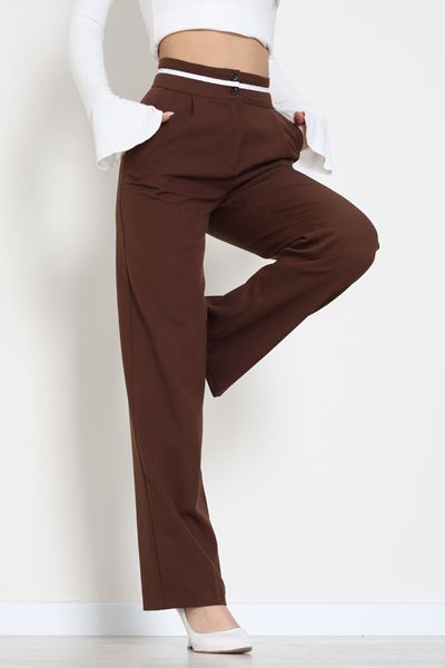 Ekstraforlu Palazzo Pantolon Kahve1 - 50054.1920.