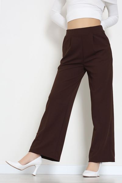 İthal Scuba Krep Lastikli Pantolon Açıkkahve - 51234.1397.