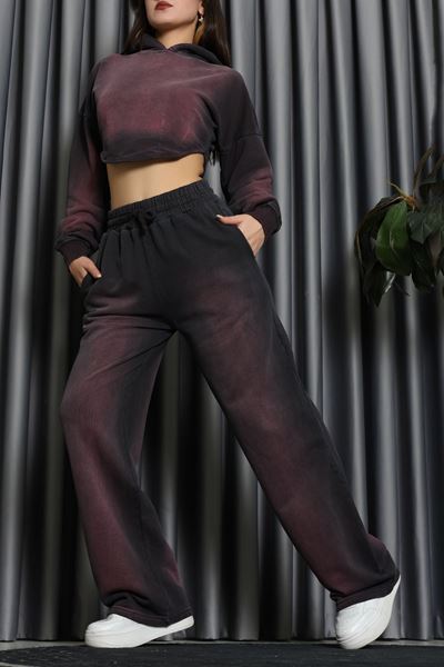 Yıkamalı Eşofman Takımı Mürdüm - 0085.1995.