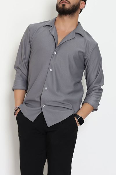 Zra Krep Fitilli Erkek Gömlek Füme - 31804.1937.
