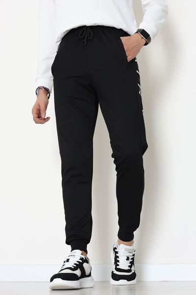 Yan Baskılı Flota Cepli Eşofman Altı Siyah - 70839.2066.