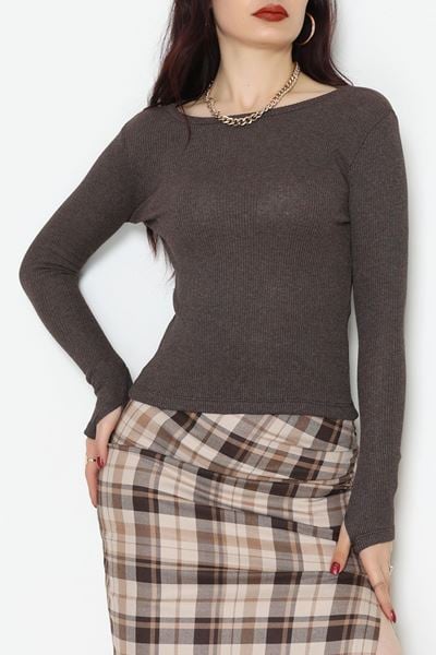 Kaşkorse Parmak Geçmeli Body Acıkahve - 55031.1567.