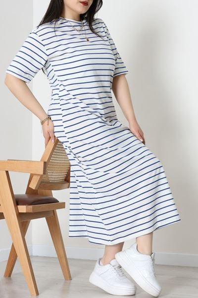 Bisiklet Yaka Büyük Beden Süprem Elbise Beyazlaci - 70880.1567.