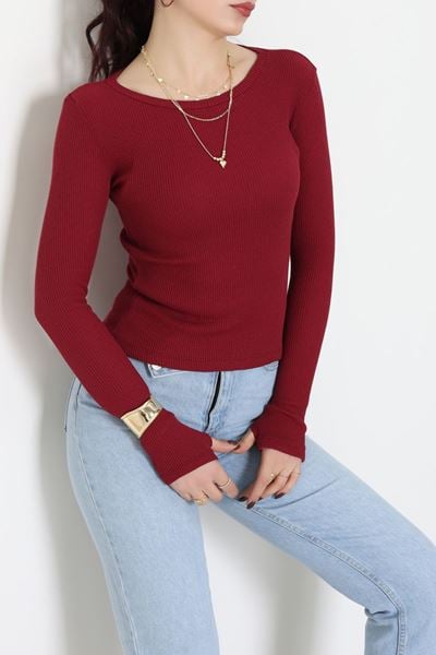 Kaşkorse Parmak Geçmeli Body Bordo - 55031.1567.