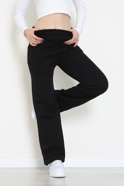 3 İplik Önü Çımalı Eşofman Altı Siyah - 42520.1878.